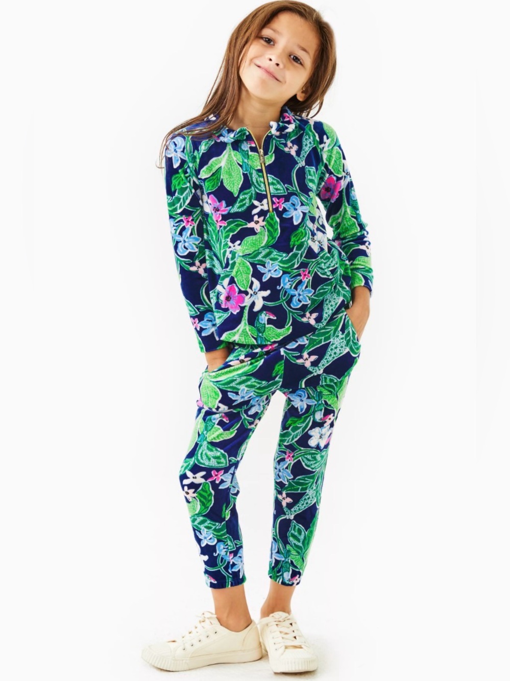 Lilly Pulitzer Size Medium, 2-3 Little Skipper Velour Popover & Mallie Pants